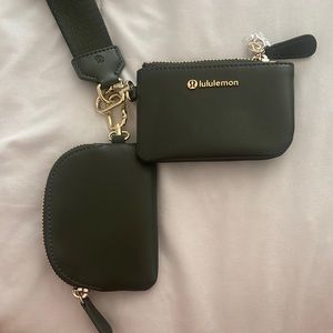 Lululemon green and Gold Keychain pouch  Set
